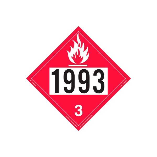 American Labelmark Co LabelMaster Z-IDF Flammable Liquid Placard, UN 1993, Permanent Vinyl, 25/Pack Z-IDF - main